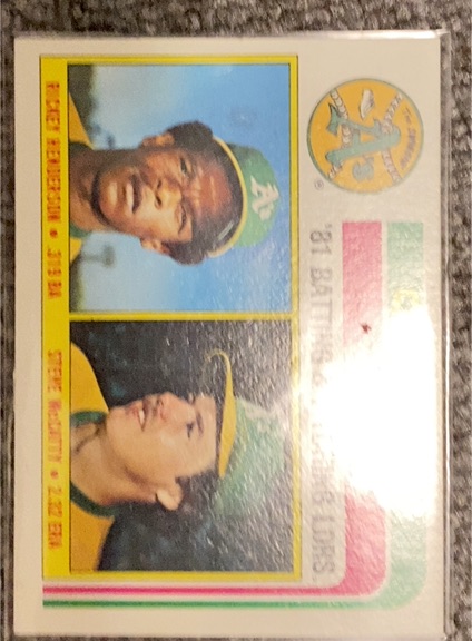 1982 Topps #156 Rickey Henderson / Steve McCatty — front
