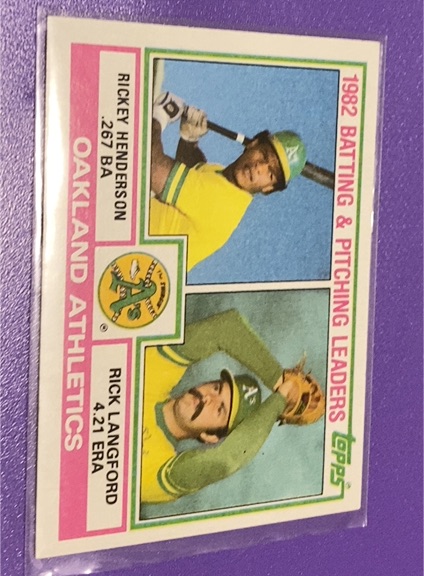 1983 Topps #531 Rickey Henderson / Rick Langford Oakland Athletics — front