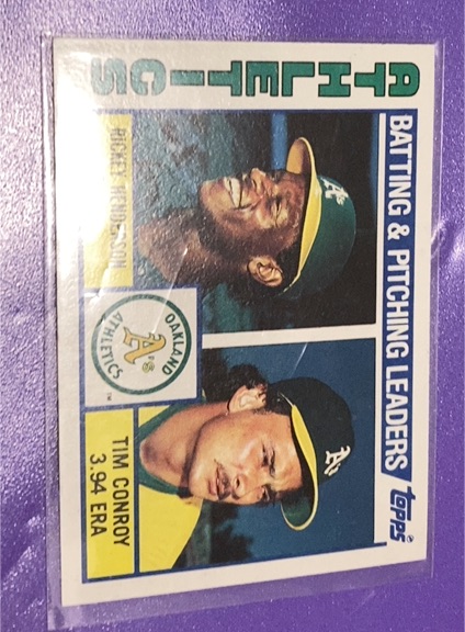 1984 Topps #156 Rickey Henderson/Tim Conroy Oakland Athletics — front