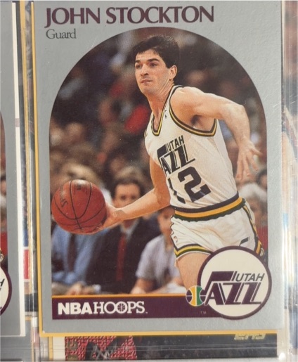 1990-91 Hoops #294 John Stockton Utah Jazz — front