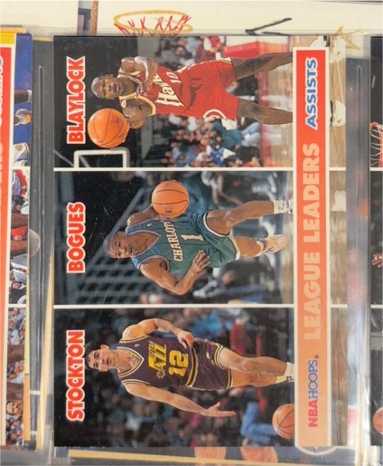 1994-95 NBA Hoops #253 John Stockton / Muggsy Bogues / Mookie Blaylock — front