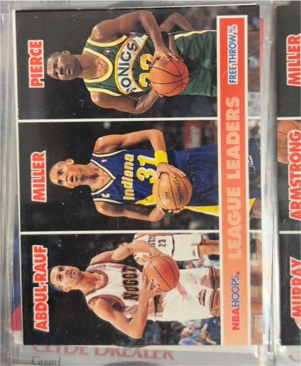 1994 Hoops #255 Mahmoud Abdul-Rauf / Reggie Miller / Ricky Pierce — front