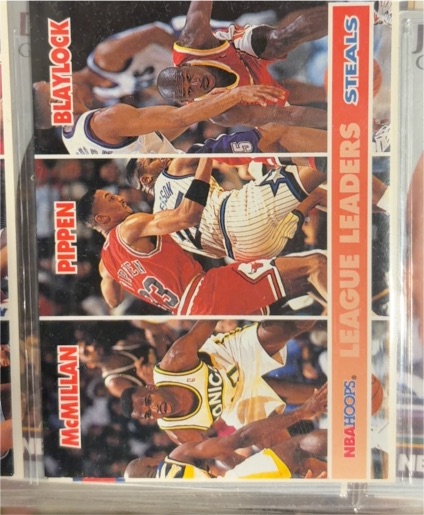 1994-95 Hoops #258 Nate McMillan / Scottie Pippen / Mookie Blaylock League Leaders — front