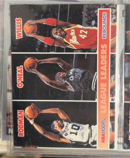 1994-95 NBA Hoops #256 Dennis Rodman / Shaquille O'Neal / Kevin Willis — front