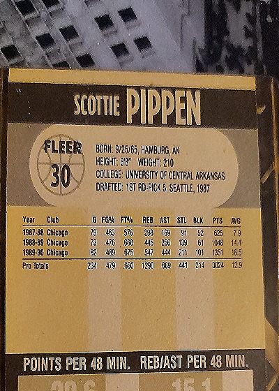 1990 Fleer #30 Scottie Pippen — front
