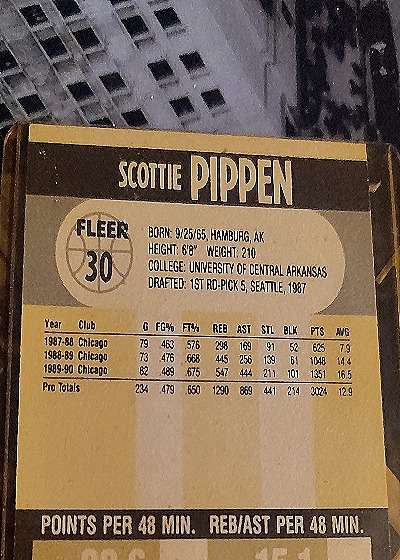1990 Fleer #30 Scottie Pippen — back