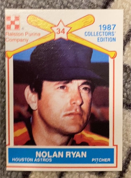 1987 Ralston Purina Company #34 Nolan Ryan — front