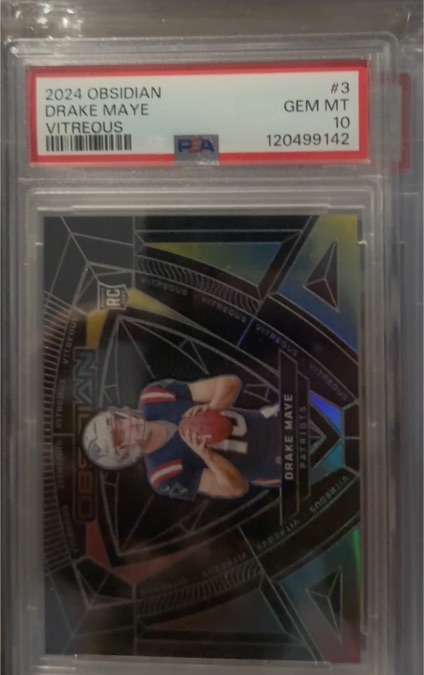 2024 Panini Obsidian #3 Drake Maye Vitreous — front