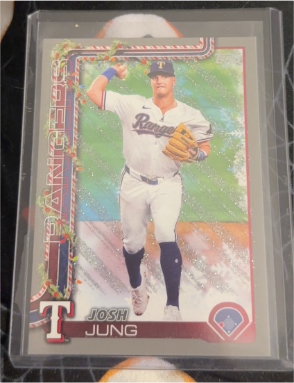 2025 Topps Holiday #H7 Josh Jung Silver Glitter Parallel — front