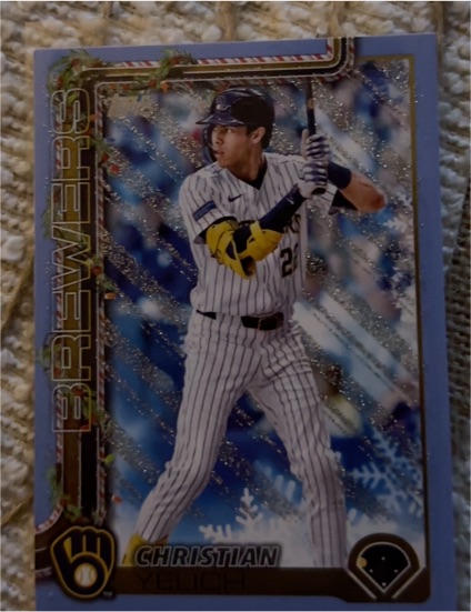 2025 Topps Holiday #H25 Christian Yelich — front