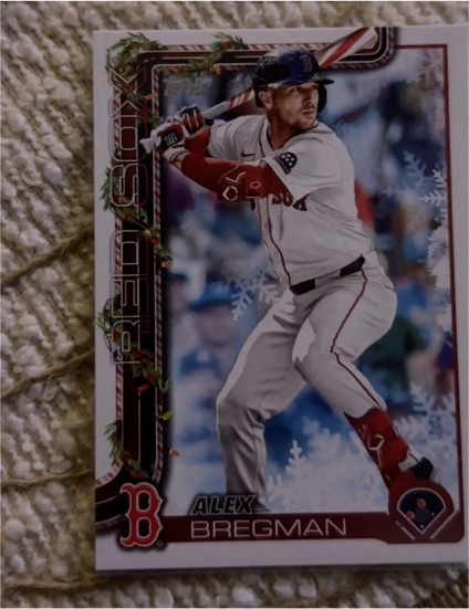 2025 Topps Holiday #H154 Alex Bregman Candy Cane Bat Image Variation SP — front