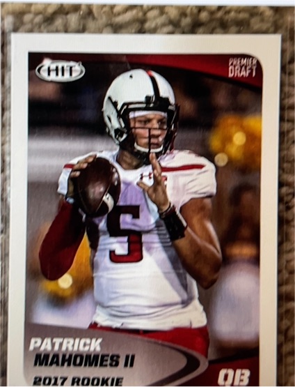 2017 Sage Hit Premier Draft #5 Patrick Mahomes II Rookie Card — front