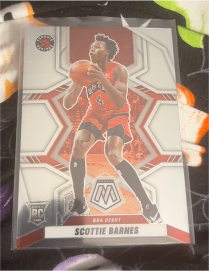 2021-22 Panini Mosaic #264 Scottie Barnes NBA Debut Rookie Card — front