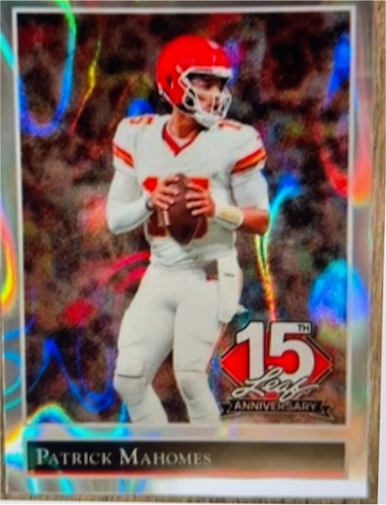 2025 Leaf 15th Anniversary #92B-127 Patrick Mahomes — front