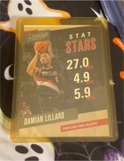 2017-18 Panini Prestige #7 Damian Lillard Stat Stars — front
