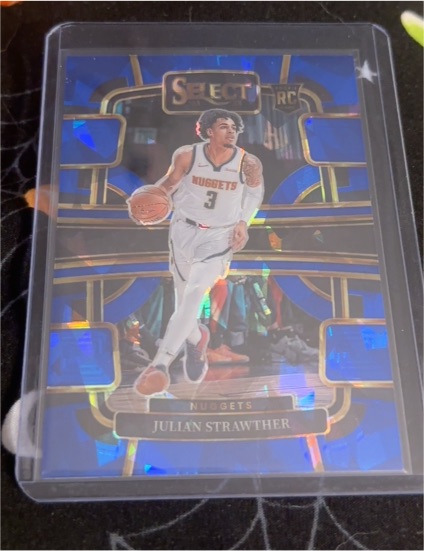 2023-24 Panini Select #78 Julian Strawther Blue RC Rookie Nuggets — front