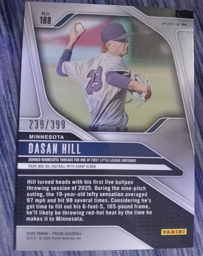 2025 Panini Prizm #188 Dasan Hill — front