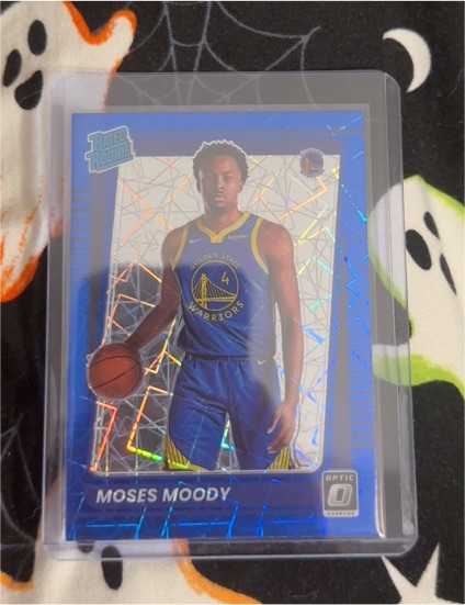 2021-22 Panini Donruss Optic #184 Moses Moody Blue Velocity Prizm Rated Rookie — front