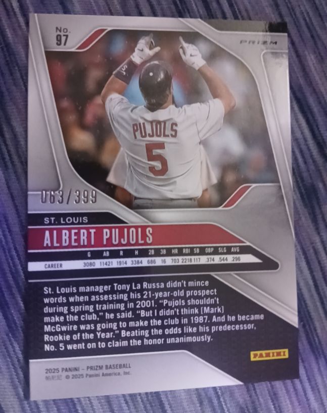 2025 Panini Prizm #97 Albert Pujols — front