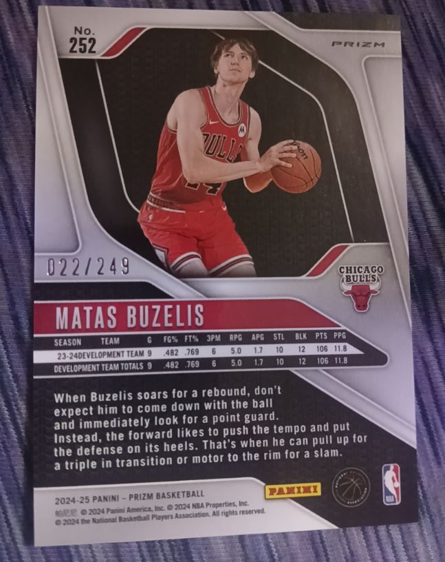 2024-25 Panini Prizm #252 Matas Buzelis — front