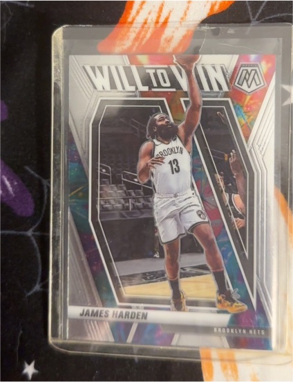 2020-21 Panini Mosaic #8 James Harden Will to Win Brooklyn Nets — front