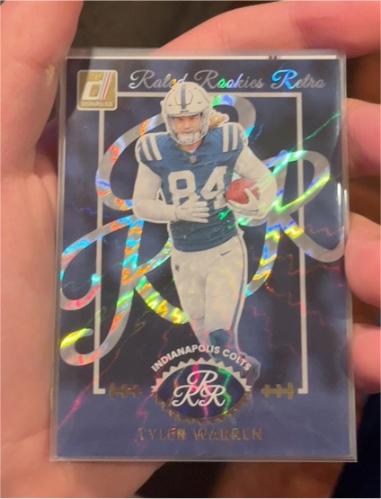 2025 Donruss #9 Tyler Warren Rated Rookies Retro Indianapolis Colts — front