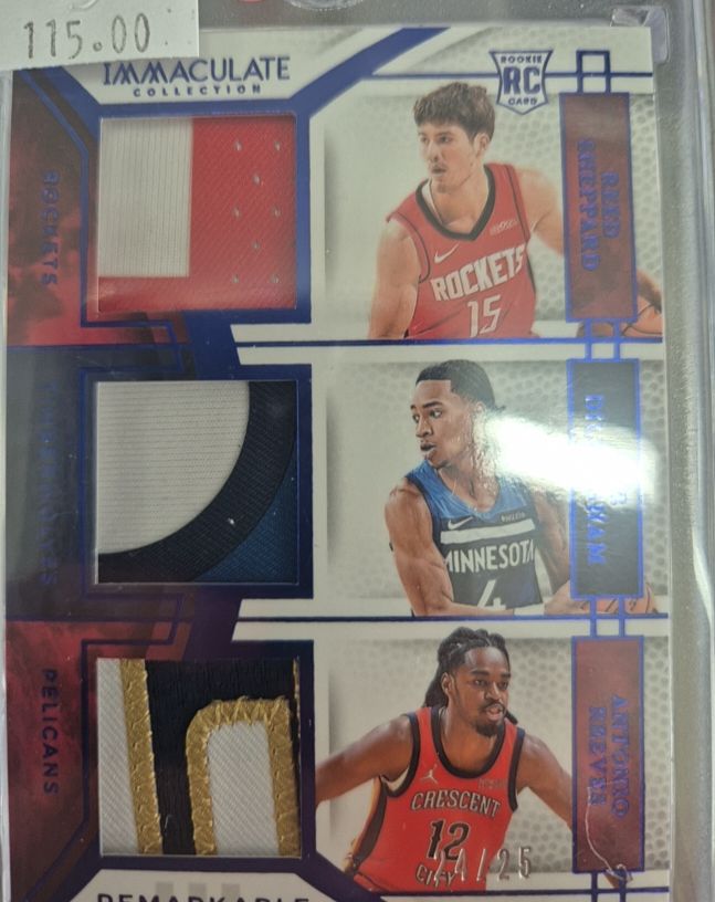 2023-24 Panini Immaculate Collection Remarkable Rookie Jerseys Jalen Green / Anthony Edwards / Brandon Ingram #RJT-JGI — front