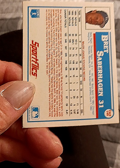 1987 Sportflics #31 Bret Saberhagen — back