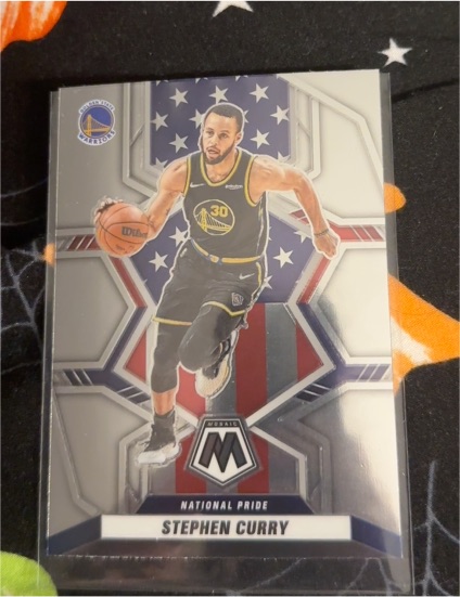 2021-22 Panini Mosaic #247 Stephen Curry National Pride — front