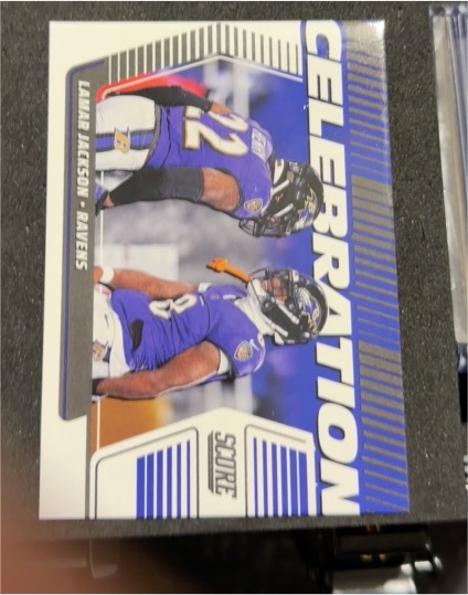 2025 Panini Score #C-LJA Lamar Jackson Celebration — front
