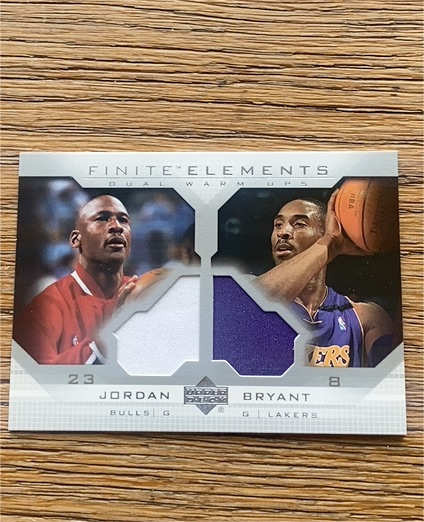 2003-04 Upper Deck Finite Elements Dual Warm-Ups #FE23 Michael Jordan / Kobe Bryant — front