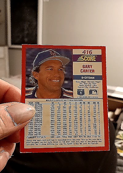 1990 Score #416 Gary Carter — back