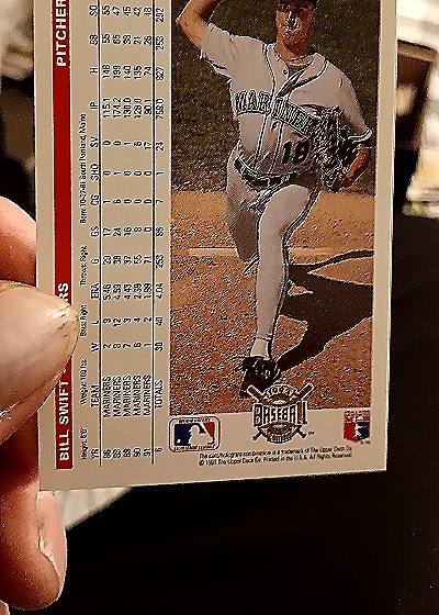 1992 Upper Deck #164 Bill Swift — back