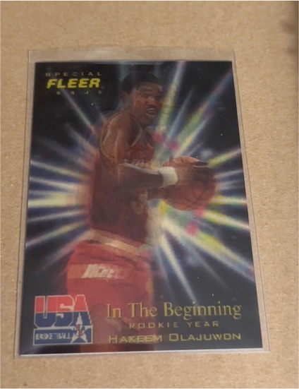 1996 Fleer USA Basketball In The Beginning #5 Hakeem Olajuwon — front