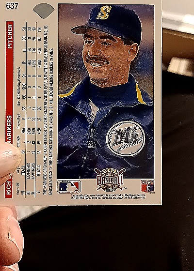 1992 Upper Deck #637 Rich DeLucia — back