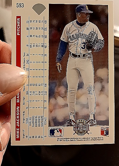 1991 Upper Deck #593 Mike Jackson — back