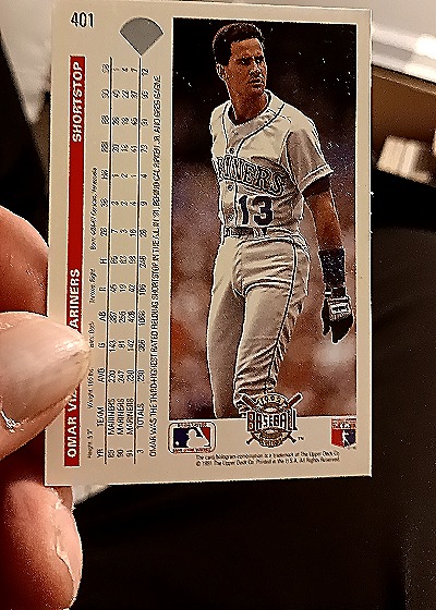 1992 Upper Deck #401 Omar Vizquel — back