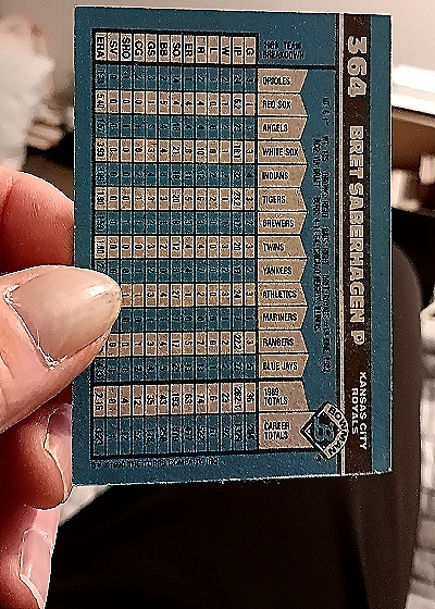 1990 Donruss #364 Bret Saberhagen — back