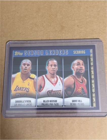 2000-01 Topps #150 Shaquille O'Neal, Allen Iverson, Grant Hill — front