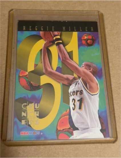 1995-96 NBA Hoops #16 Reggie Miller Number Crunchers — front