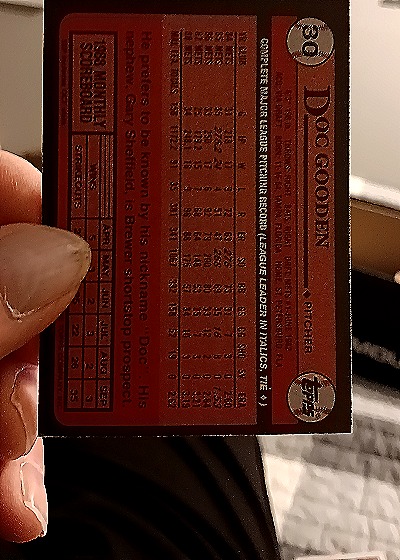 1995 Donruss #380 Doc Gooden — back