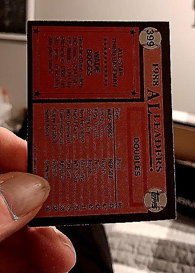 1989 Topps #669 Wade Boggs — back