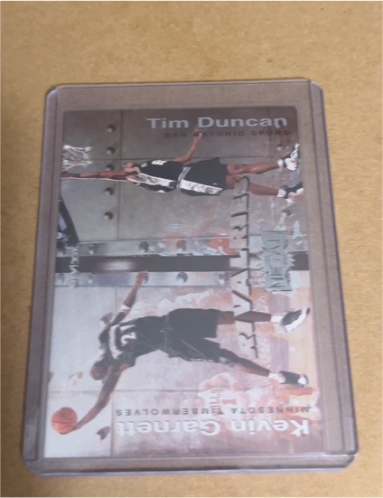 1999-00 Skybox Metal Rivalries #R5 Tim Duncan/Kevin Garnett — front