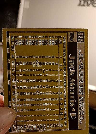 1990 Topps #555 Jack Morris — back