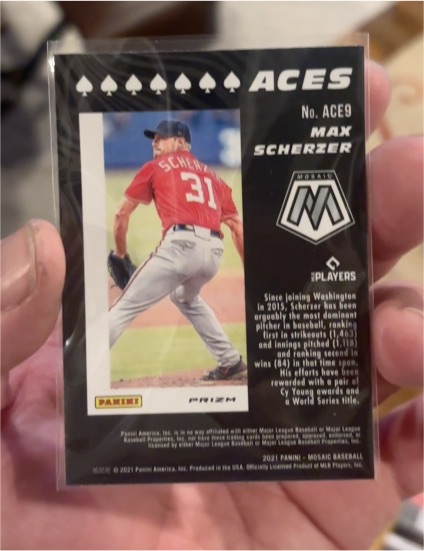 2021 Panini Mosaic Aces #ACE9 Max Scherzer — front