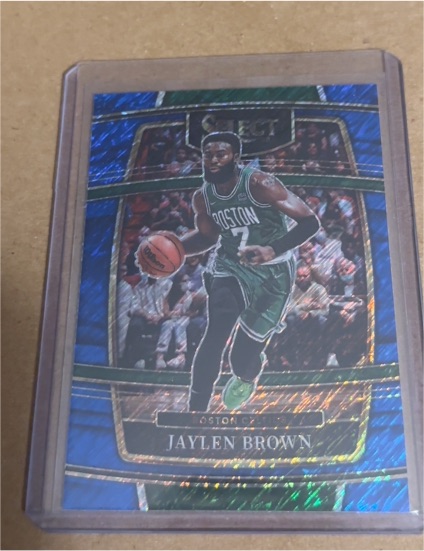2021-22 Panini Select #67 Jaylen Brown Blue Shimmer Prizm Concourse — front