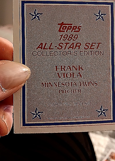 1989 Topps All-Star Set #18 Frank Viola — back