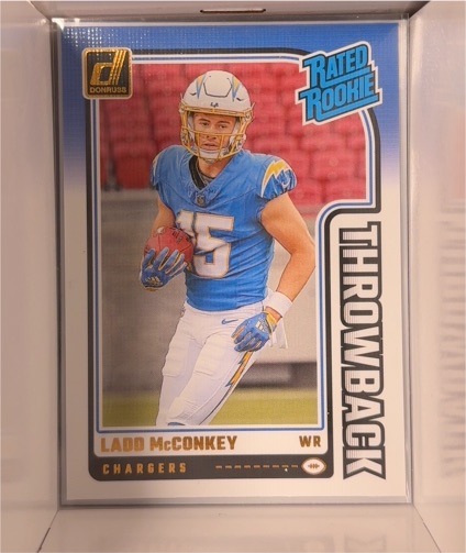 2024 Panini Donruss #23 Ladd McConkey Rated Rookie Throwback — front