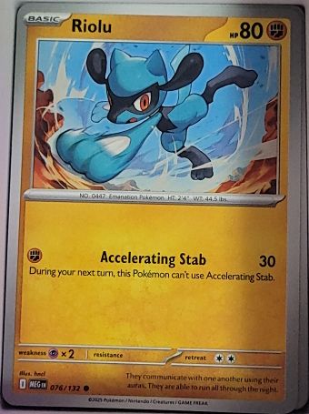2025 Pokémon ME01: Mega Evolution #076 Riolu — front