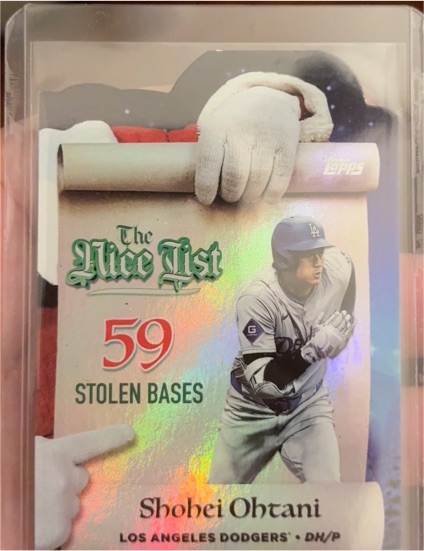 2025 Topps Holiday #MNL-2 Shohei Ohtani Making The Nice List 59 Stolen Bases — front